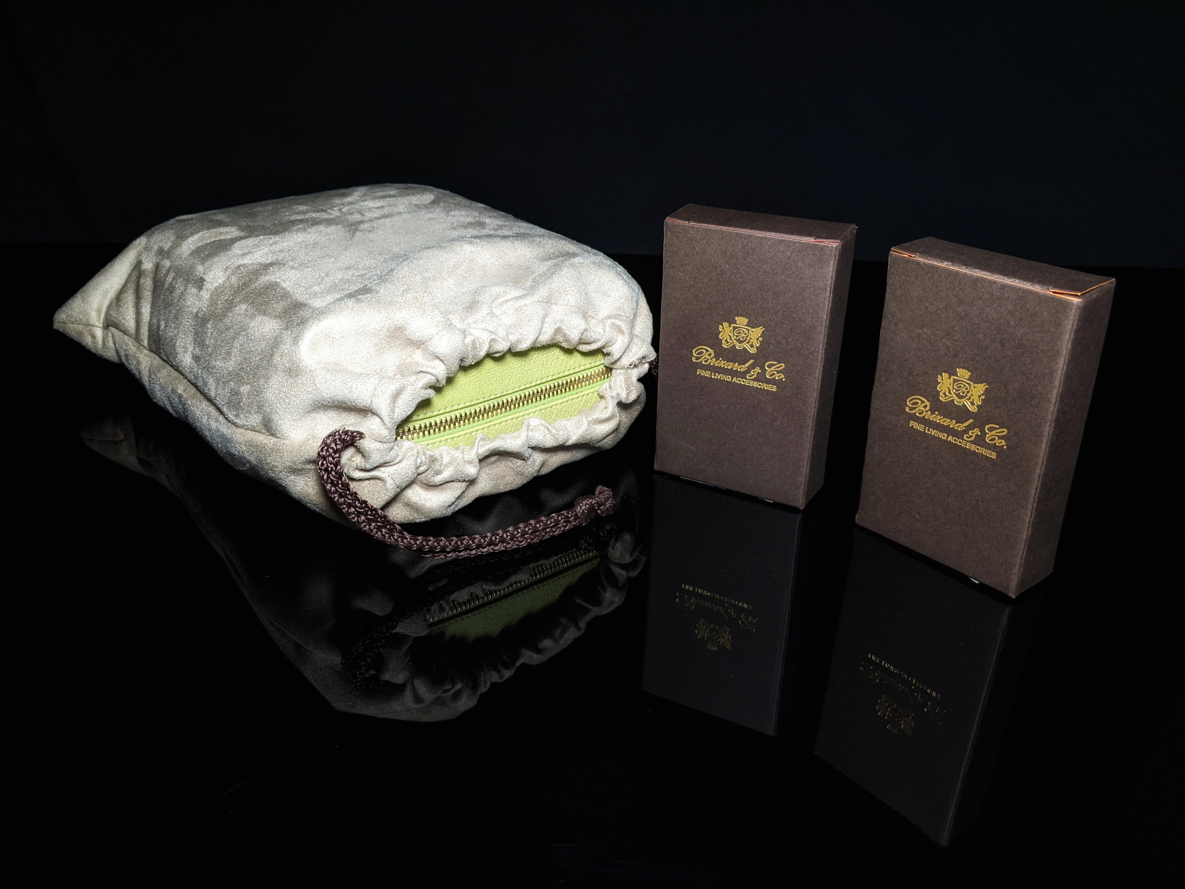 Brizard and Co. Havana Traveler — Genuine Ostrich Matcha Green with Cutter & Lighter