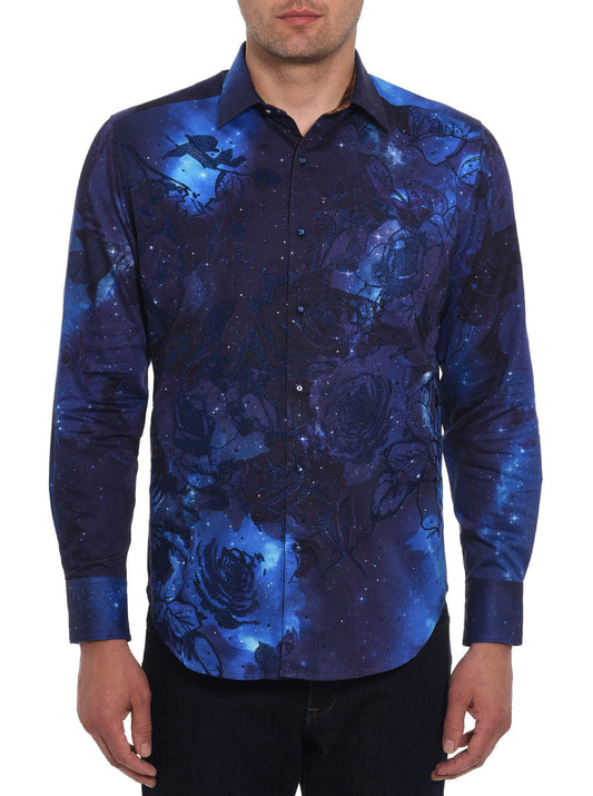 Robert Graham Cosmic Garden Long Sleeve Shirt Size Medium