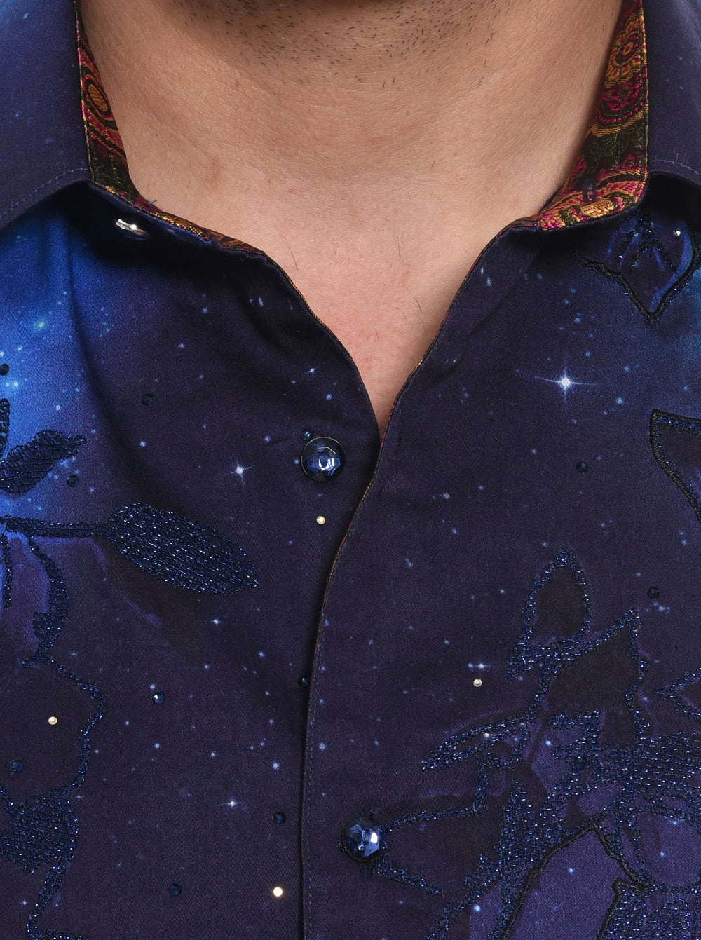 Robert Graham Cosmic Garden Long Sleeve Shirt Size Medium