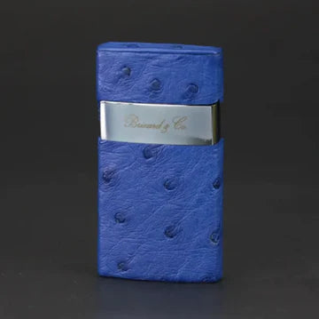 Brizard and Co. Blue Ostrich Havana Traveler with Pouch — Combo (Lighter & Cutter)