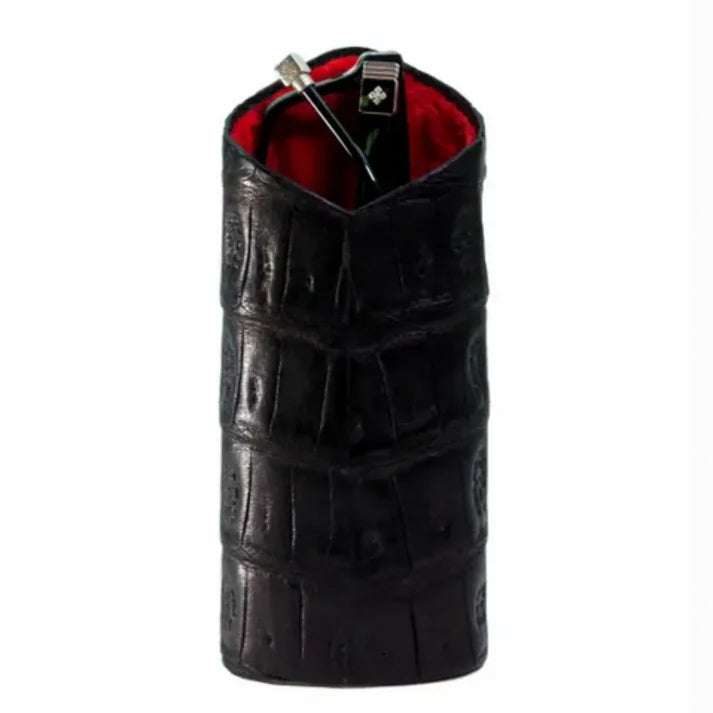 The Luxury Eyewear Stand-Genuine Black Caiman Alligator