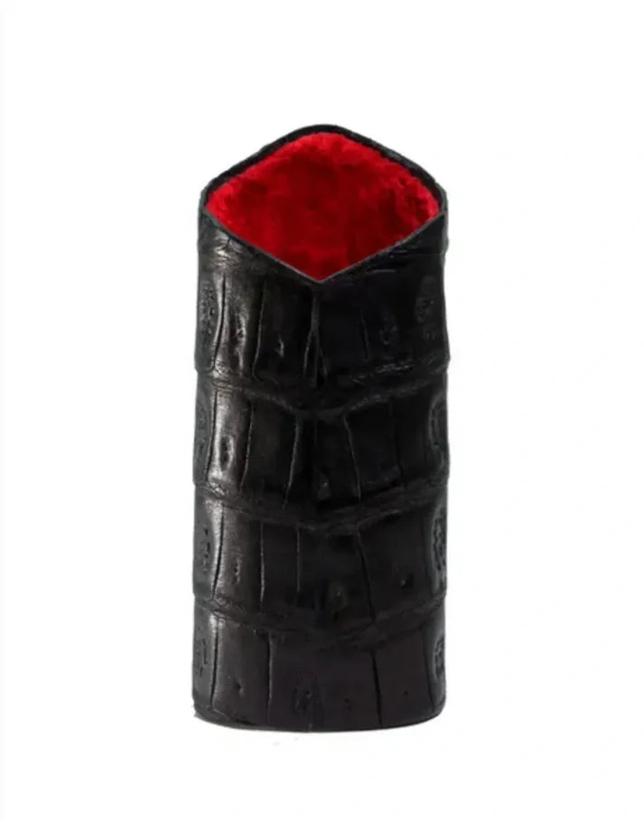The Luxury Eyewear Stand-Genuine Black Caiman Alligator