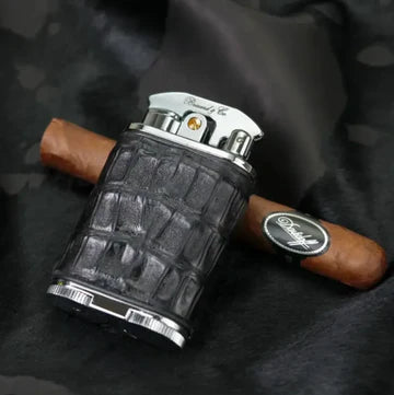 Brizard and Co. Gatsby Table Lighter — Black Caiman, New in Box