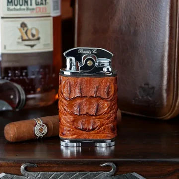 Brizard and Co Gatsby Table Lighter - Cognac Caiman