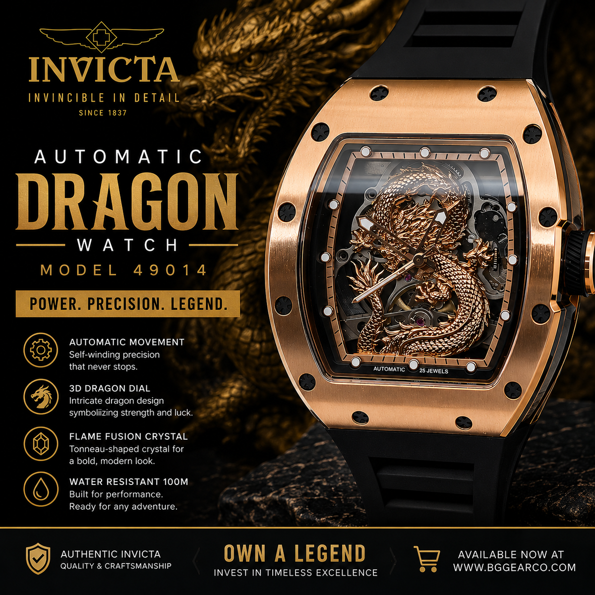 Invicta Dragon Automatic Watch – Model 49014 | New in Box