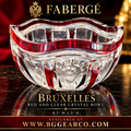 Faberge Bruxelles Ruby Red to Clear Bowl Measures 8.5" W x 5" H