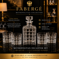 Fabergé Metropolitan Crystal Decanter & Four Whiskey Glasses Set