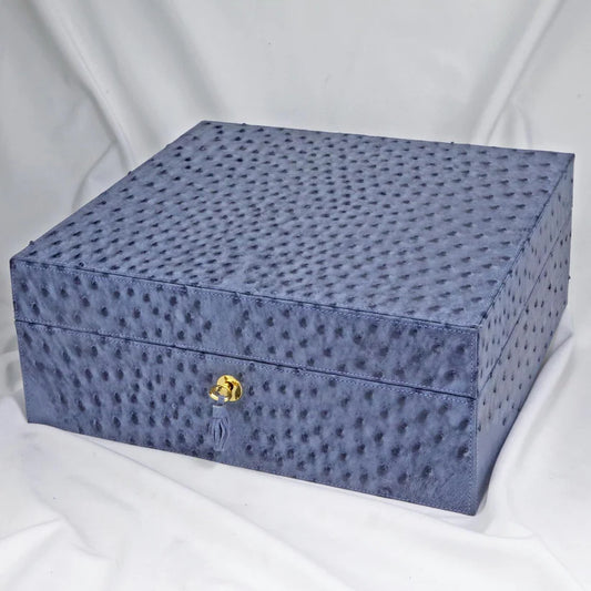Brizard and Co American Blue Jeans Ostrich Humidor 60 / 70 ct.