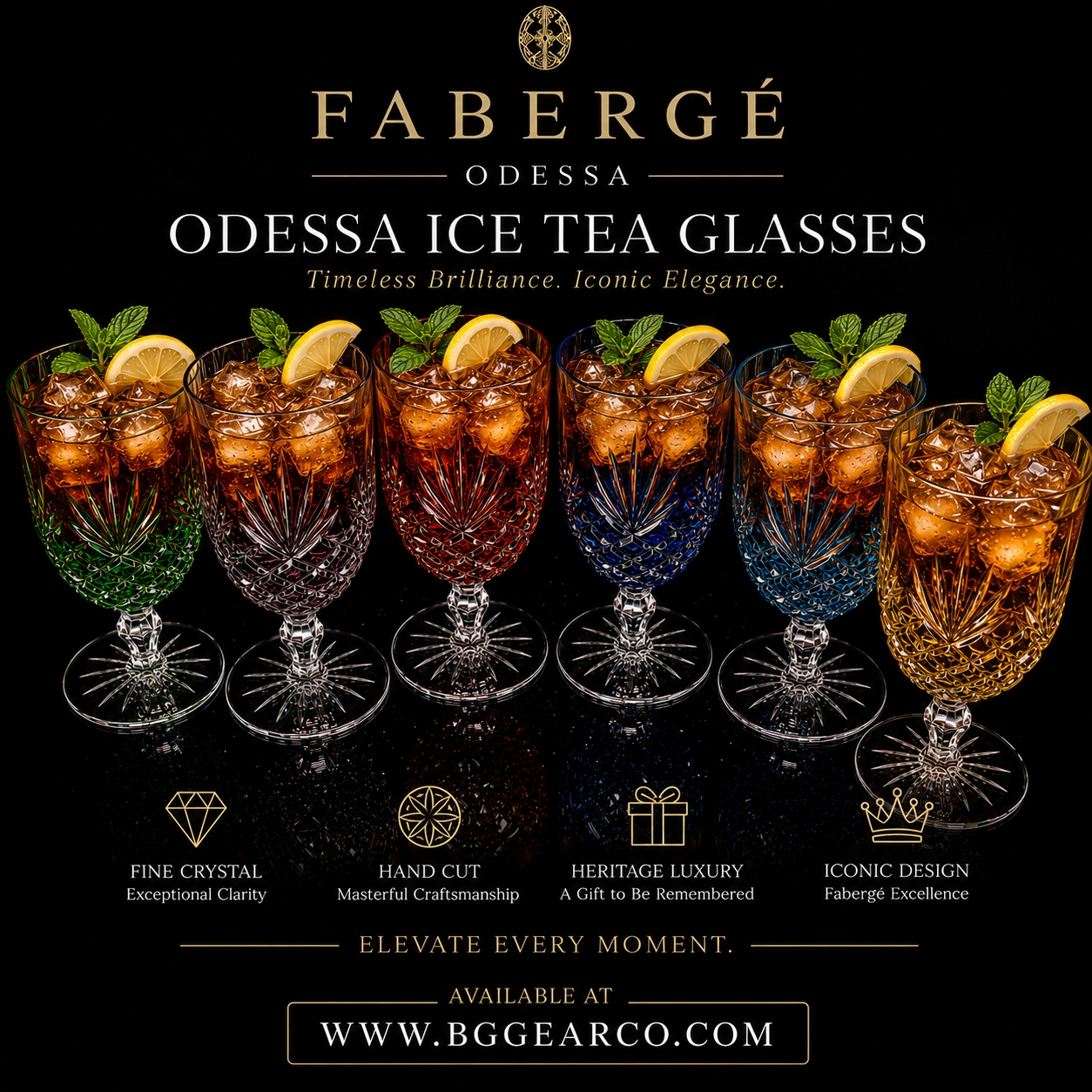 Faberge Odessa Ice Tea / Water Glasses