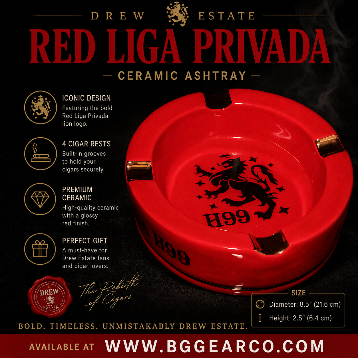 Drew Estate Liga Privada Ceramic Ashtray NIB