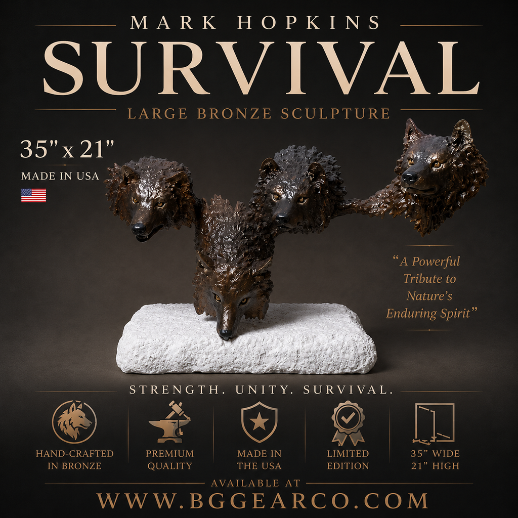 Mark Hopkins "Survival" Bronze Sculpture — Large