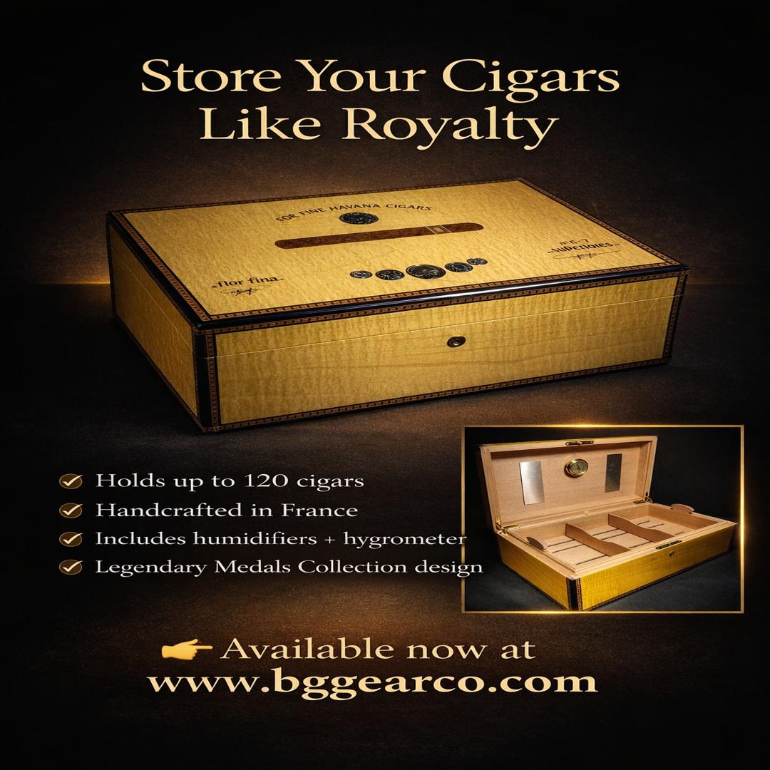 Elie Bleu Medals Yellow  Sycamore Humidor 120 count NIB