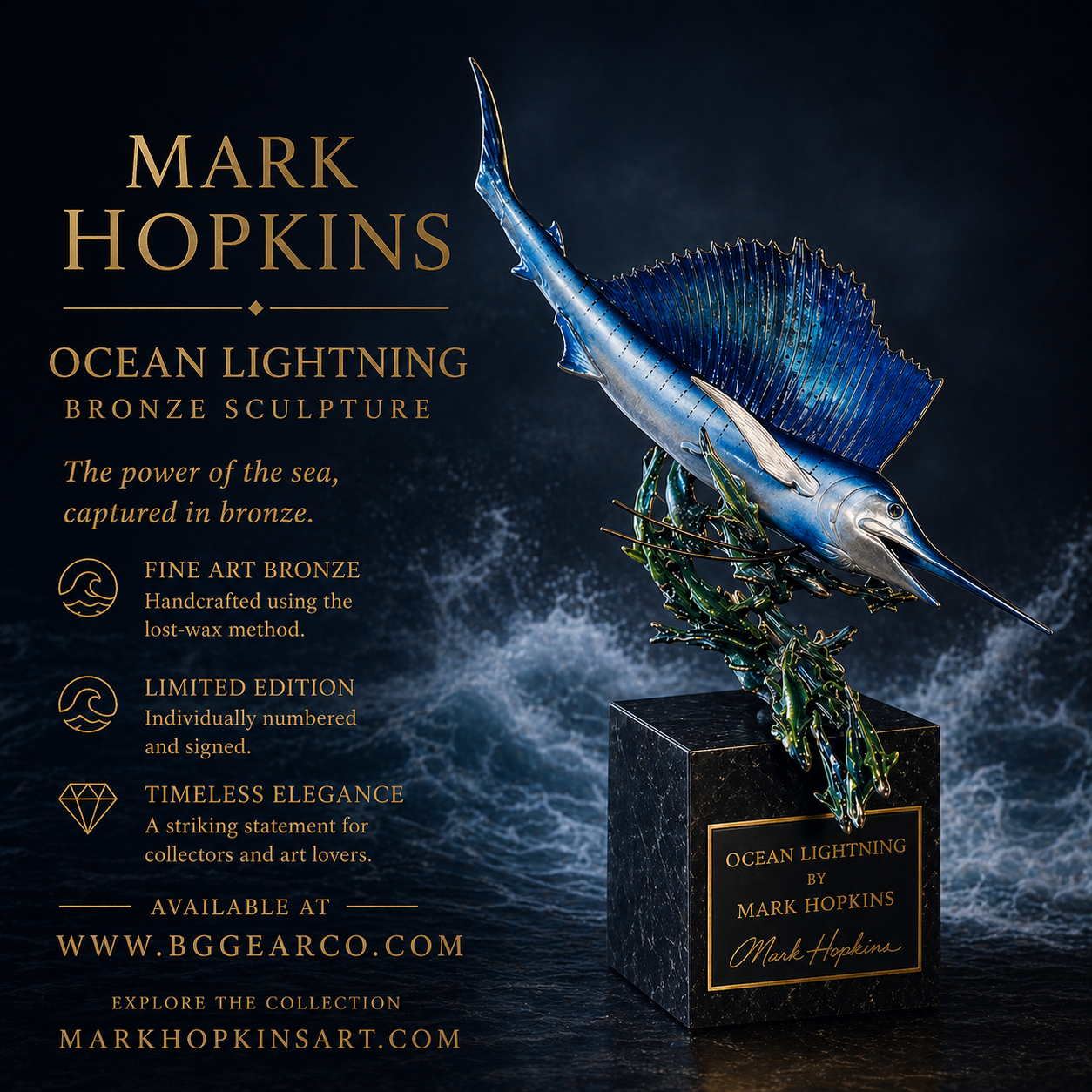 Mark Hopkins Bronze Ocean Lightning