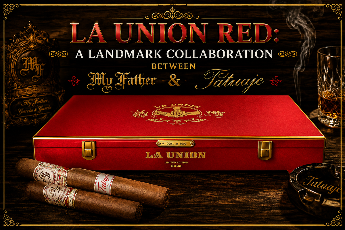 My Father Tatuaje La Union Red Cigar Humidor Empty 14.75" L x 7.75" W x 4.75" H