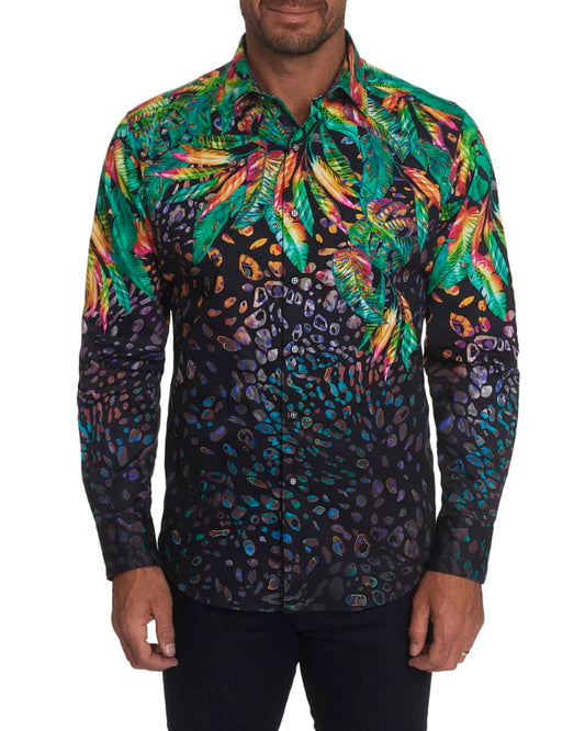Robert Graham Rodrigo Embroidered Long Sleeve Shirt Size Medium New