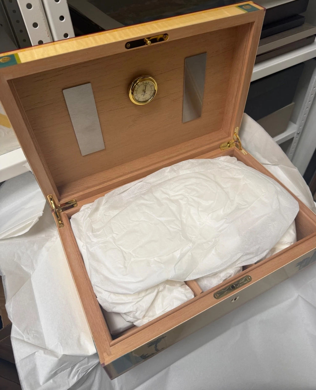 Elie Bleu Alba Natural  Sycamore Humidor 110 count NIB