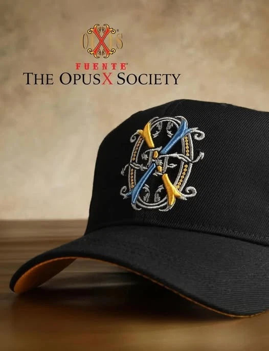 OpusX Society Black Embroidered Baseball Cap with bag