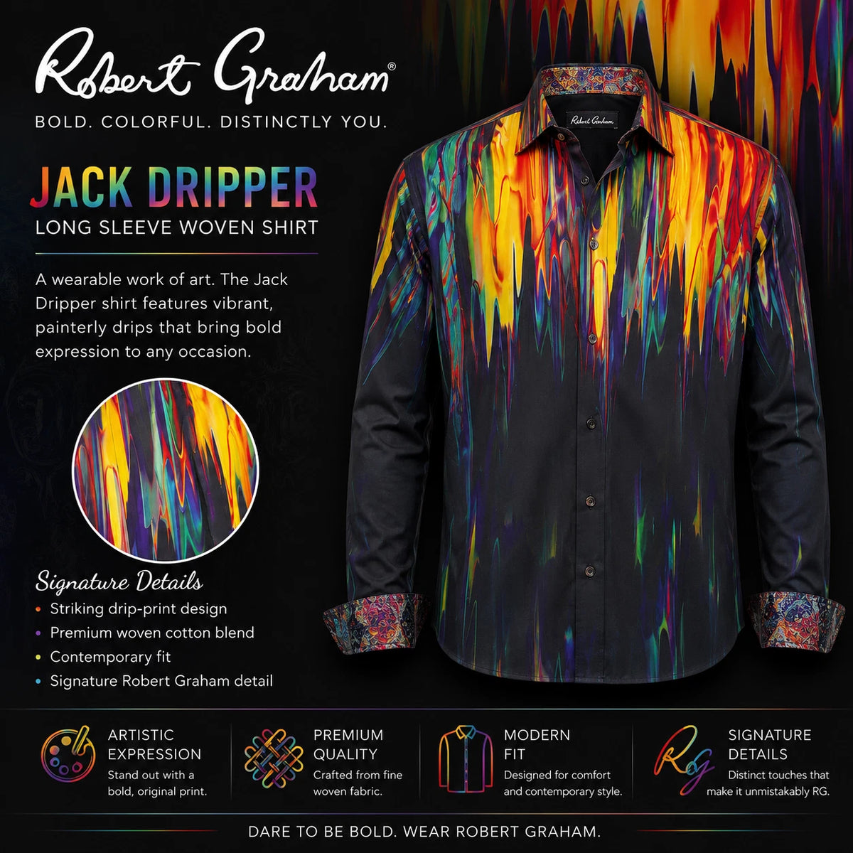 Robert Graham Jack Dripper Long Sleeve Shirt NWTS