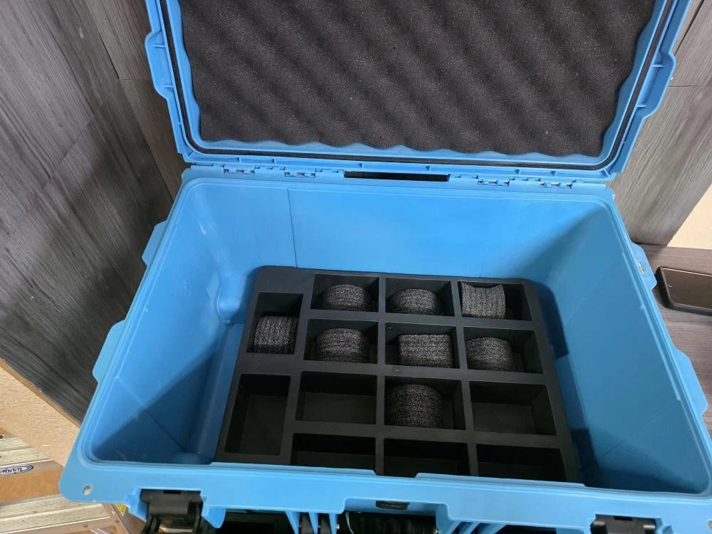 Invicta Blue 50 slot Watch Box with wheels and pull up handle ( pre-owned )
