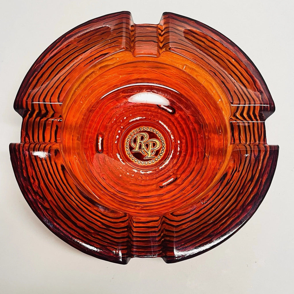 Rocky Patel Red Glass Cigar Ashtray 8 3/4" Diameter