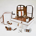 The "Airflow" Cigar Humidor - White Ostrich Leather and Rosewood, 60/70 Ct Collection
