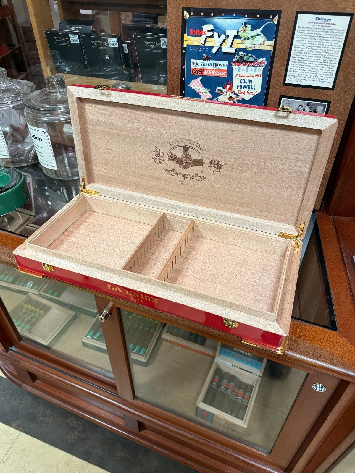 My Father Tatuaje La Union Red Cigar Humidor Empty 14.75" L x 7.75" W x 4.75" H