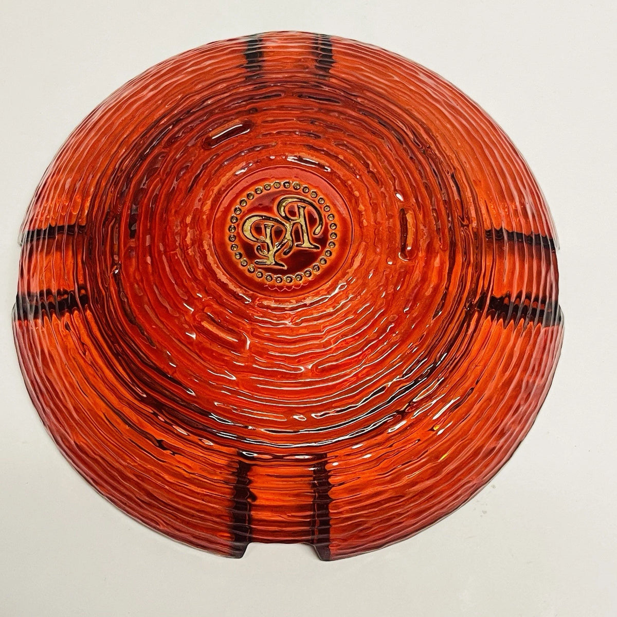 Rocky Patel Red Glass Cigar Ashtray 8 3/4" Diameter