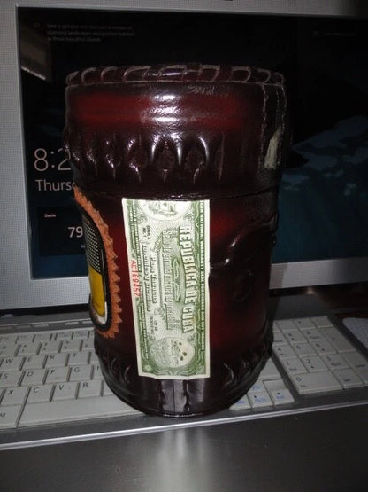 leather cedar storage jar