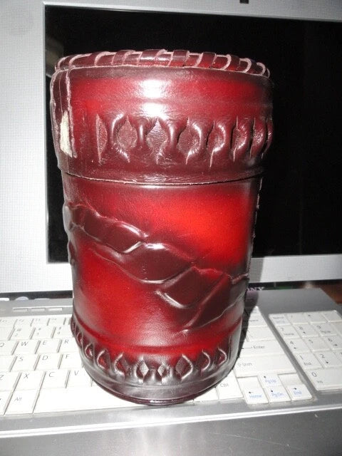 leather cedar storage jar