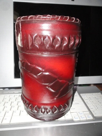leather cedar storage jar