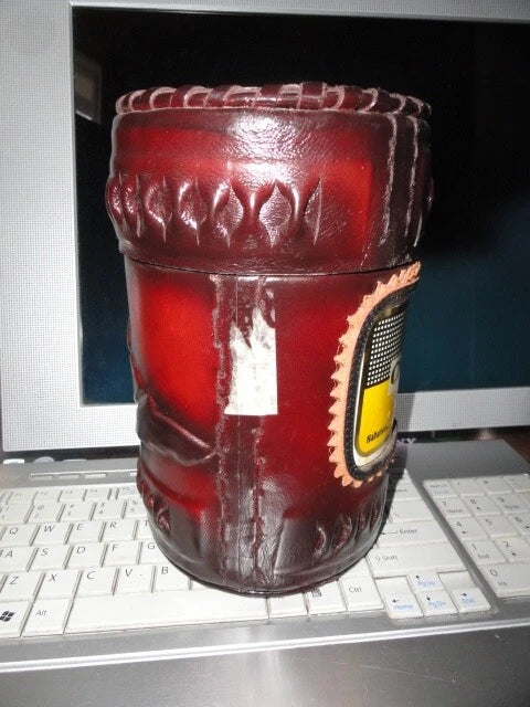 leather cedar storage jar