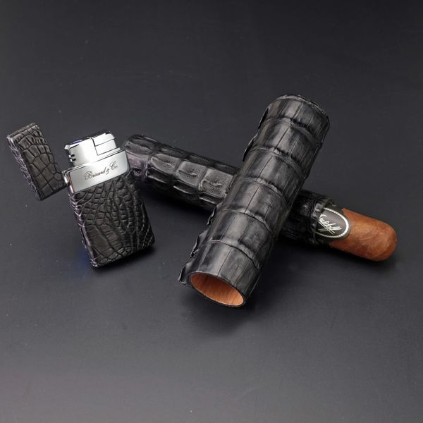 Brizard and Co. The Single Cigar Tube - Genuine Black Caiman