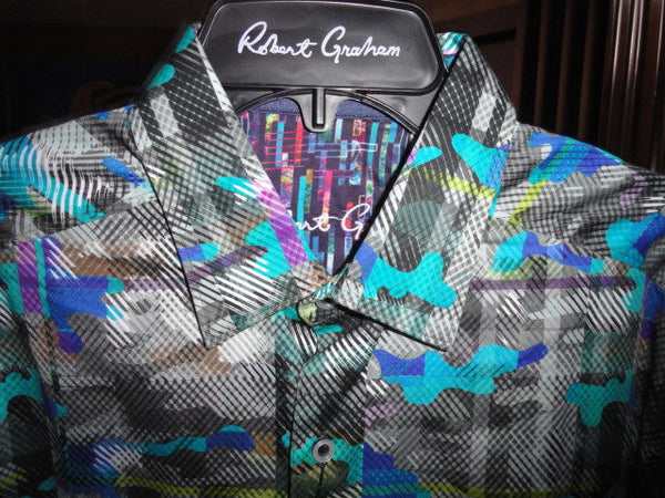 Robert Graham Hydroflauge Colorful Long Sleeve Shirt Size 1XL