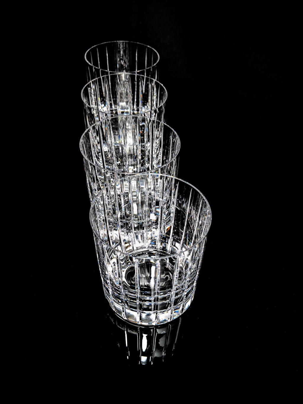 Faberge Atelier Crystal Collection  Highball Glasses set of 4 NIB  5 1/4" H x 2 7/8" W