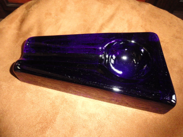 Comoy's Cobalt Blue Heavy Glass Ashtray
