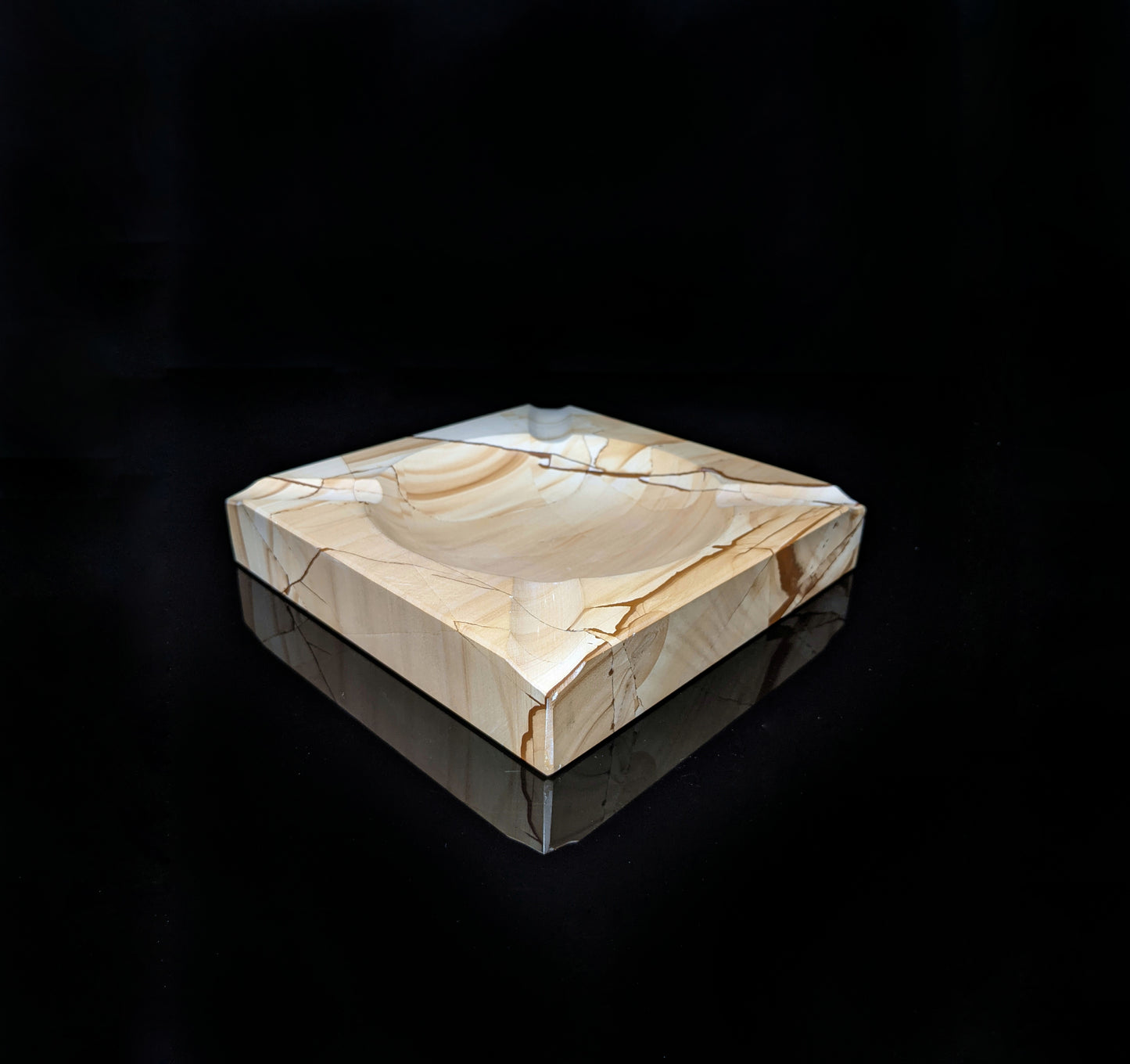 Natural Marble Square Cigar Ashtray 7" square NIB