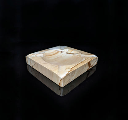 Natural Marble Square Cigar Ashtray 7" square NIB