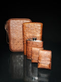 Brizard and Co Havana Traveler in Genuine Ostrich Antique Saddle Leather