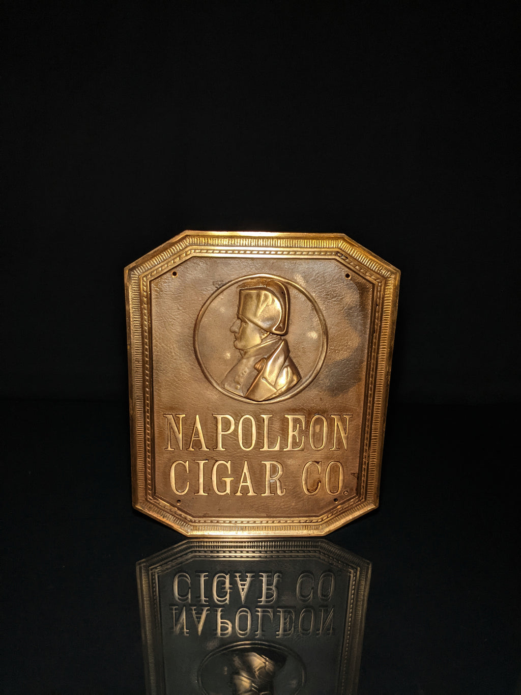 Napoleon Cigar Co. Solid Bronze Sign — 15.75" H × 12.75" W