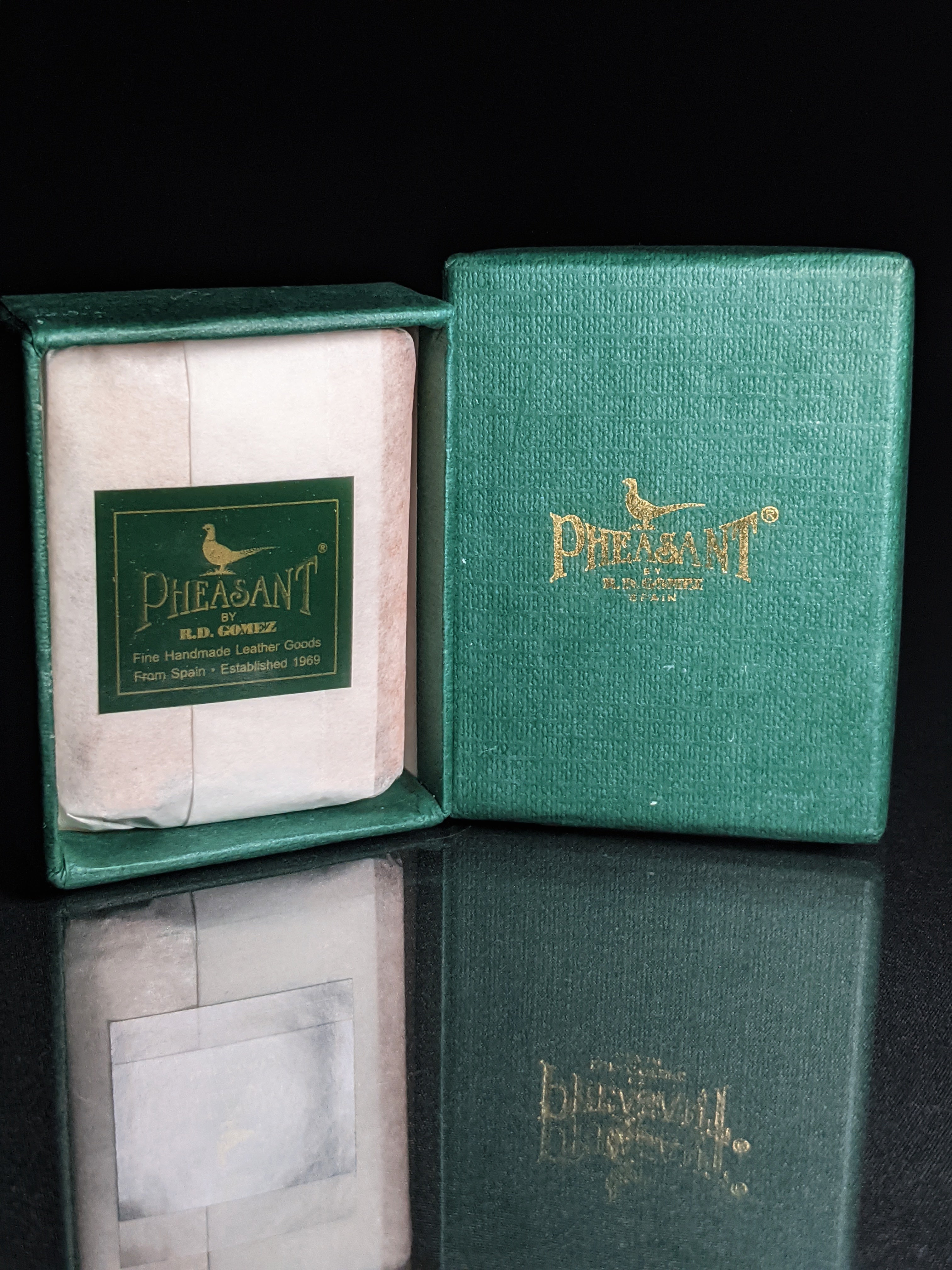 Pheasant by R.D.Gomez Stainless Steel  Cutter CABRA Brown  Leather BNIB