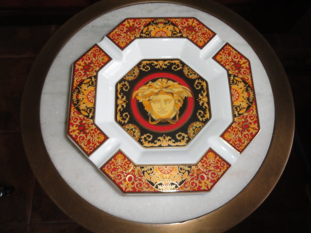 Versace Porcelain Medusa Ashtray 9”