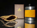 Brizard and Co. The 6 oz Flask - Blue and Camel Color Leather