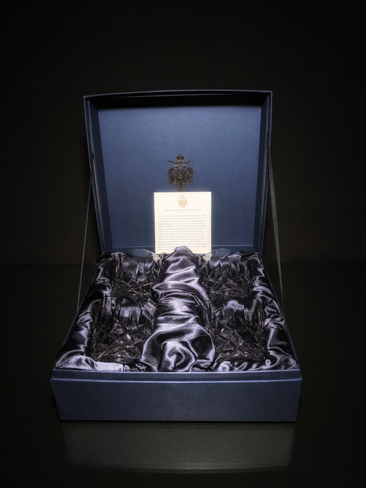 Faberge Crystal Old Fashion Glasses