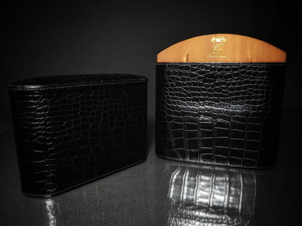 atoll cigar case in Black Croc