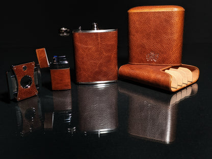Brizard & Co. Havana Traveler - Antique Saddle Leather with cutter and lighter