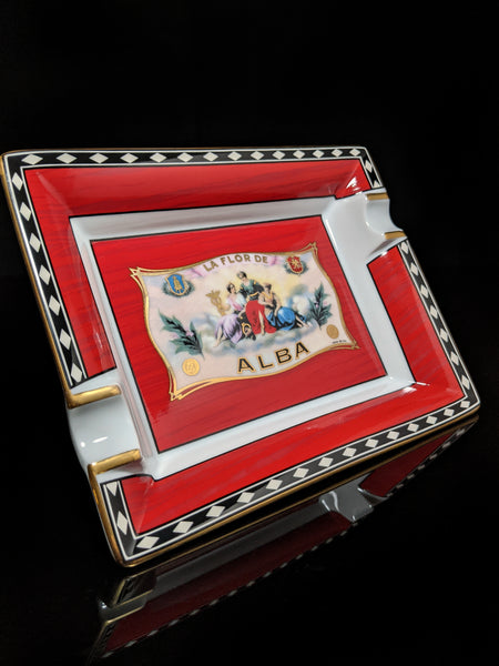 Elie Bleu Alba Porcelain Red Ashtray