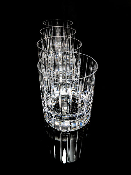Faberge Atelier Crystal Collection  Highball Glasses set of 4 NIB  5 1/4" H x 2 7/8" W