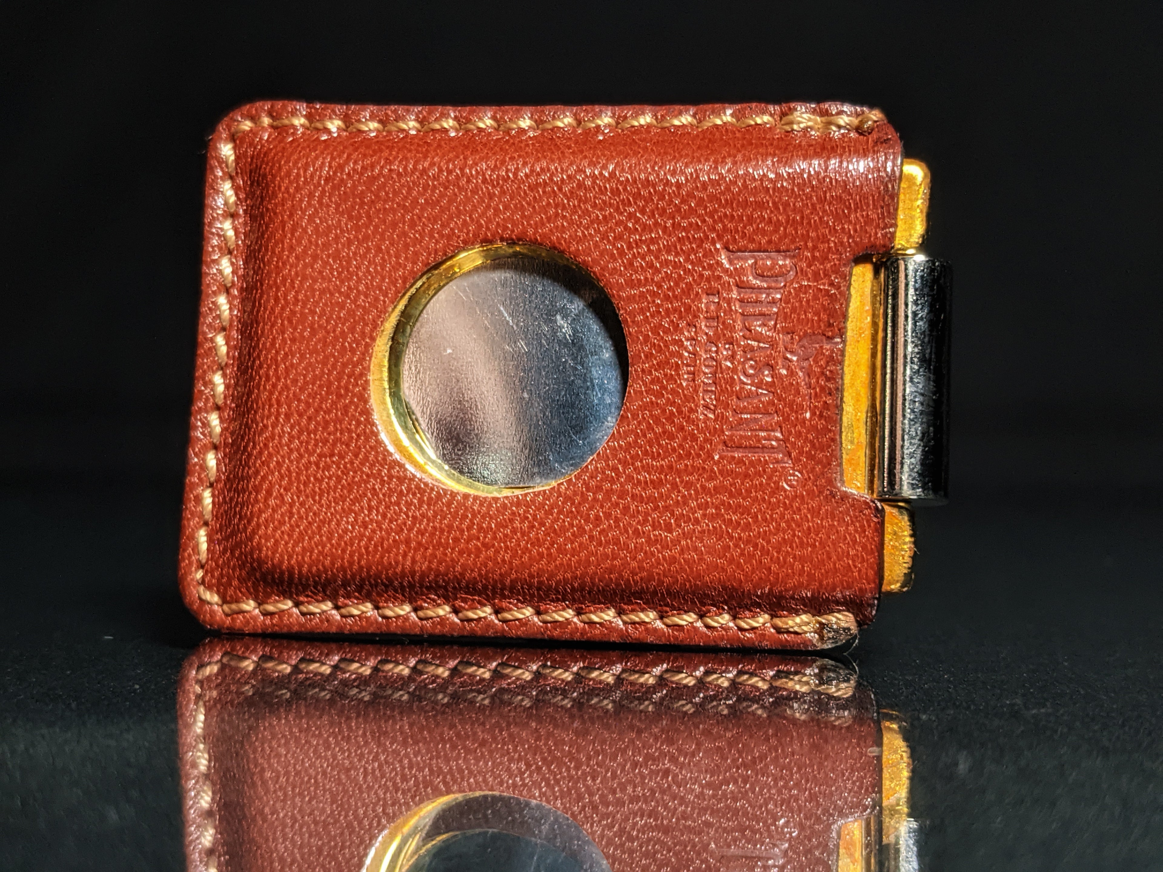 Pheasant by R.D.Gomez Stainless Steel  Cutter CABRA Brown  Leather BNIB
