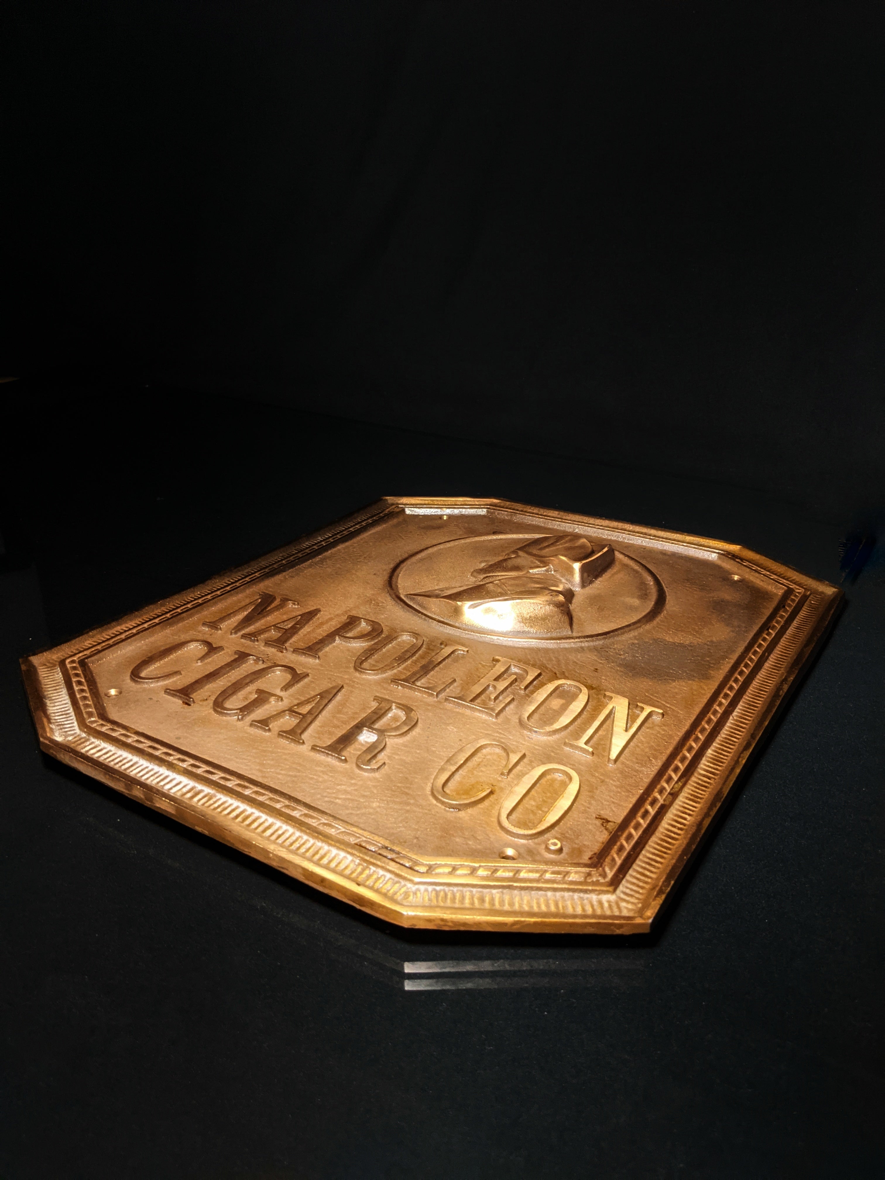 Napoleon Cigar Co. Bronze Sign 15.75" H x 12.75" W