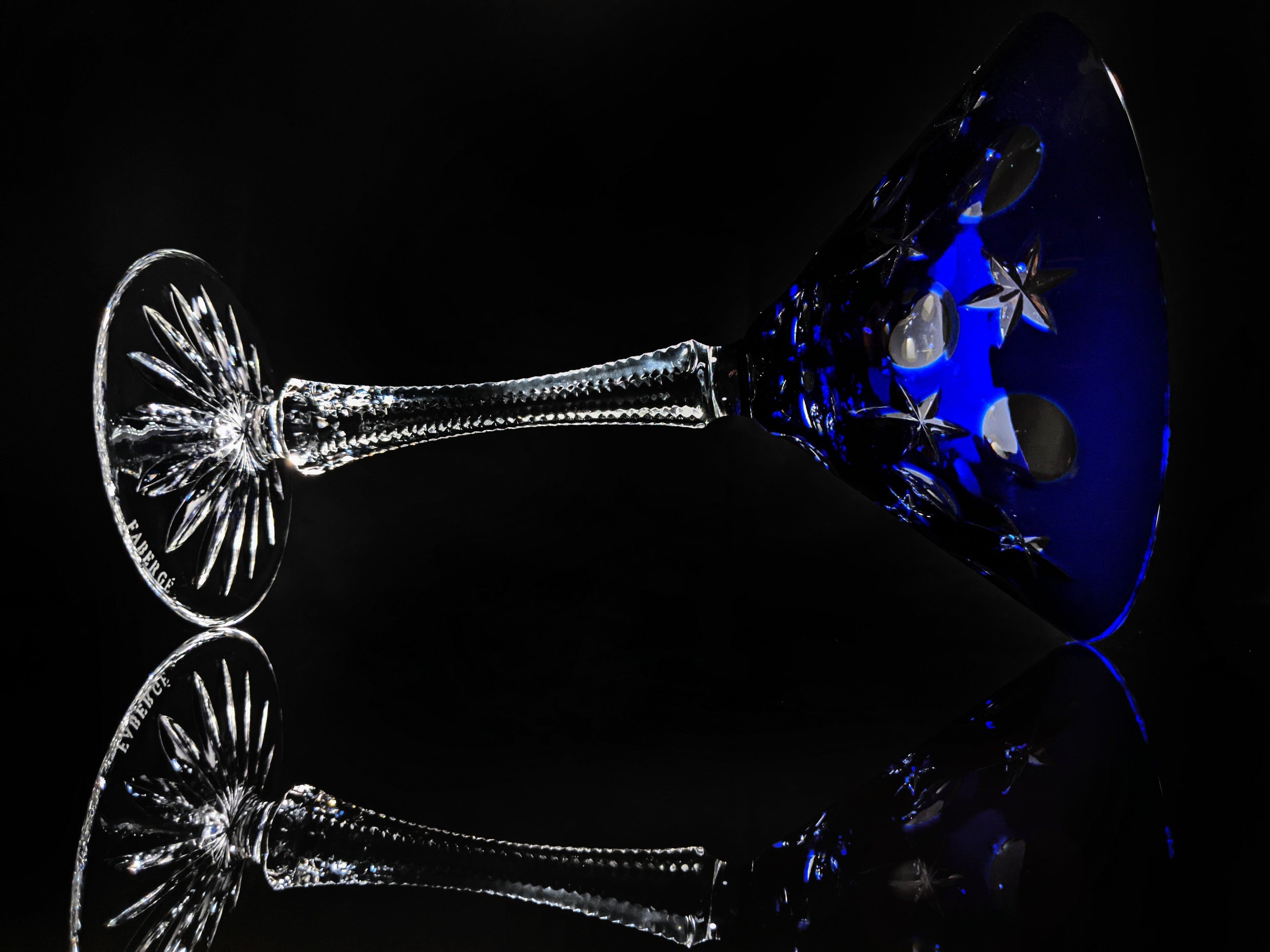 Fabergé Na Zdorovye Cobalt Blue Crystal Martini Glass